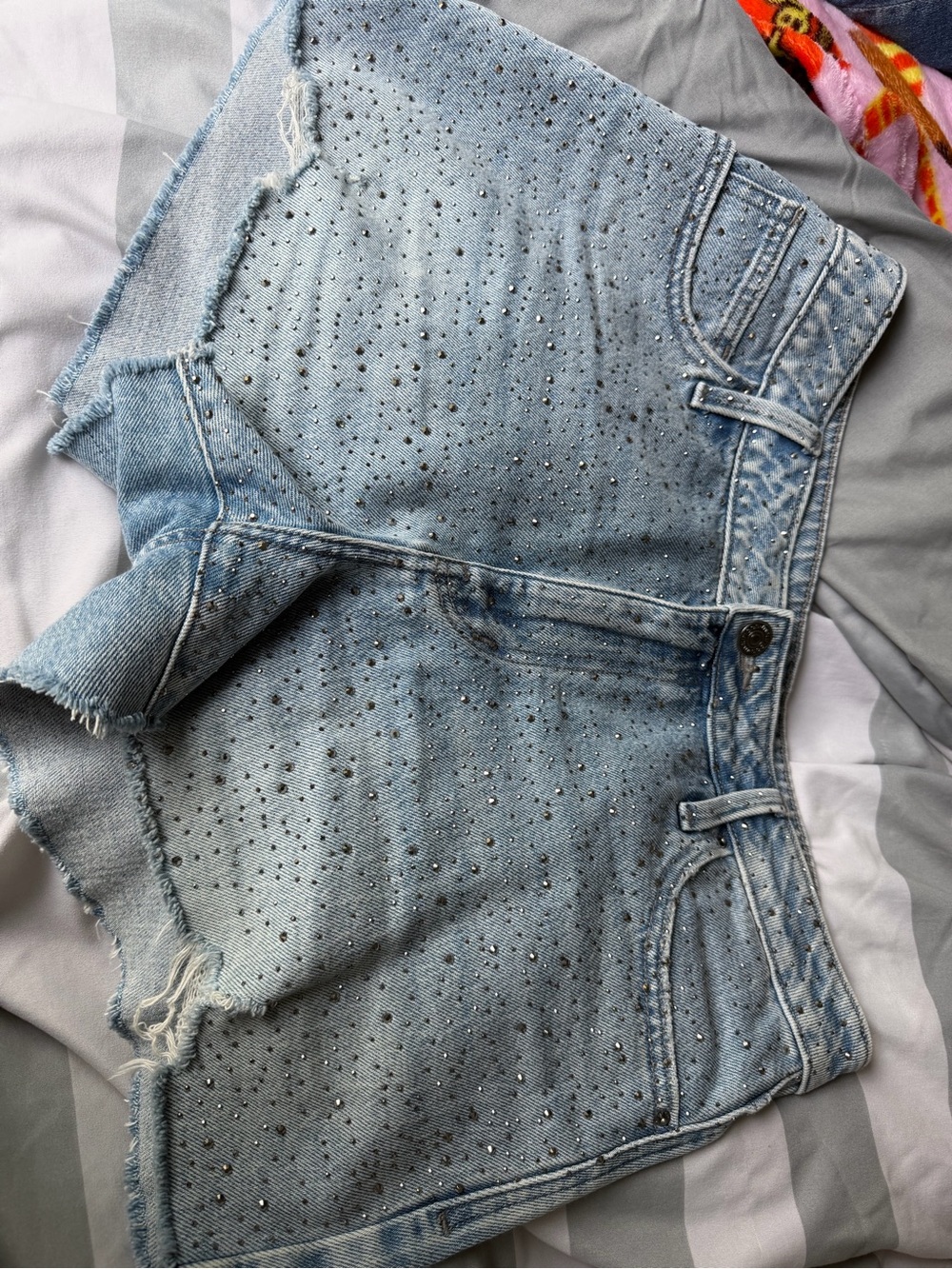 Maurice’s Light Wash Rhinestone Denim Shorts - Women's Jeans